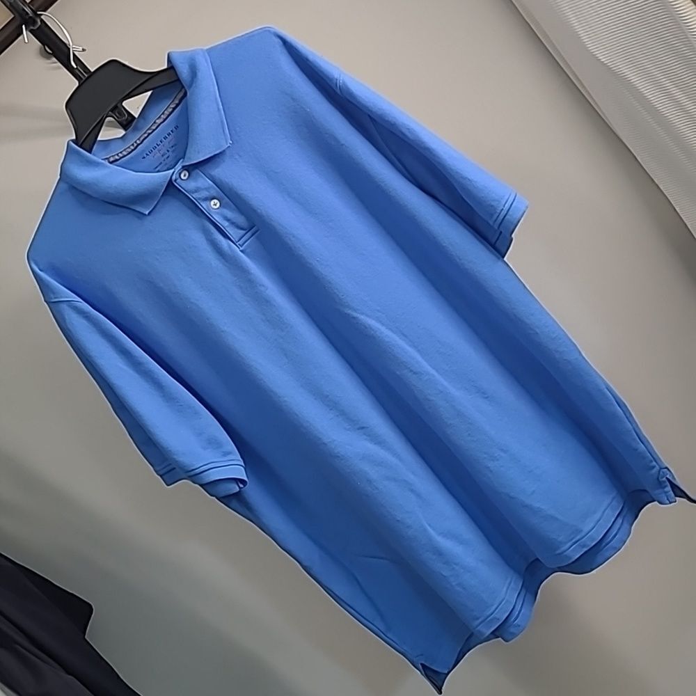 Saddlebred perfect polo big & tall 2xLT 100% cotton blue polo top